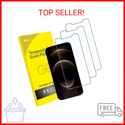 JETech Screen Protector for iPhone 12 Pro Max 6.7-Inch, Tempered Glass Film, 3-P