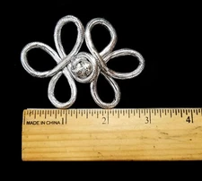  FROG CLOSURE - Metallic Silver  3" wide x 2" height - Set of 2= right left side