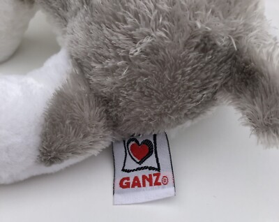GANZ Webkinz Schnauzer Grey White Plush Stuffed Animal Puppy Dog 8