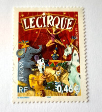 Timbre oblitéré - Le Cirque Europa - 0,46 € - Année 2002 - Réf 3466