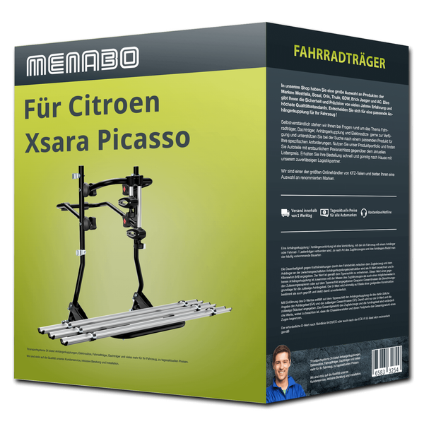 Menabo FahrradträGer Cobra Plus Schwarz/Silber FüR Citroen Xsara Picasso Typ N68-image