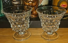 Vintage Fostoria American Optic 3⅝" Sherbet Dessert Stem Goblet Pair