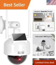 Solar-Powered Dummy Surveillance Camera with Realistic Design and LED Light