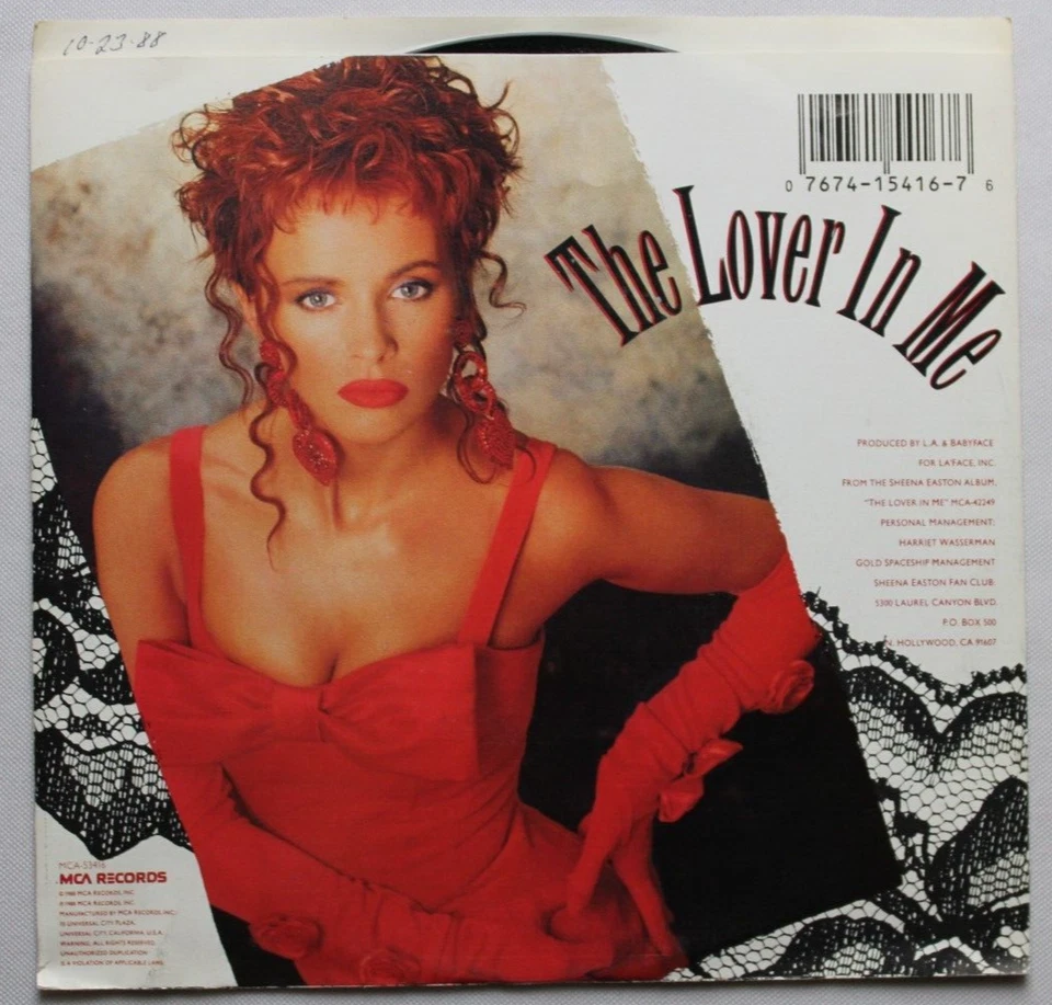 SHEENA EASTON THE LOVER IN ME 45 7" JUKEBOX RECORD & PICTURE SLEEVE Foto 2 de 2