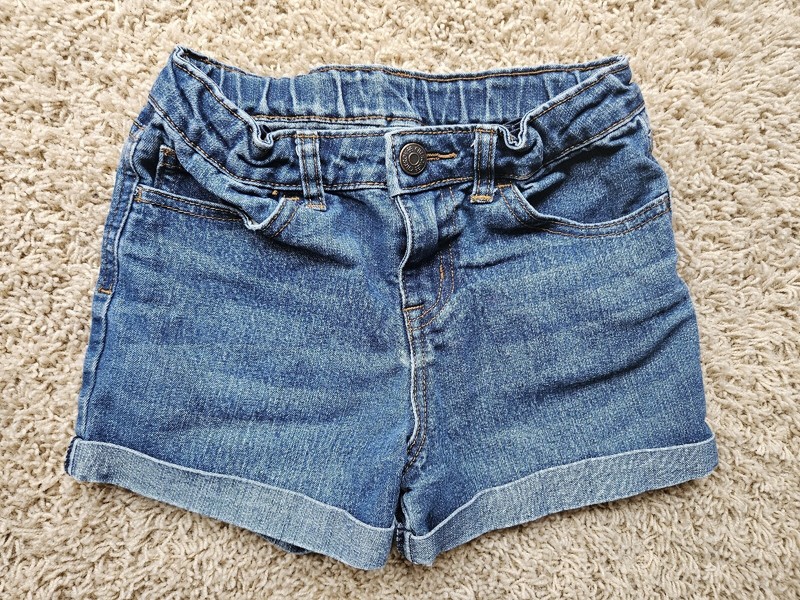 Cherokee Girls Jean Shorts Denim Blue Cuffed Adjustable Waist Size 6/6x