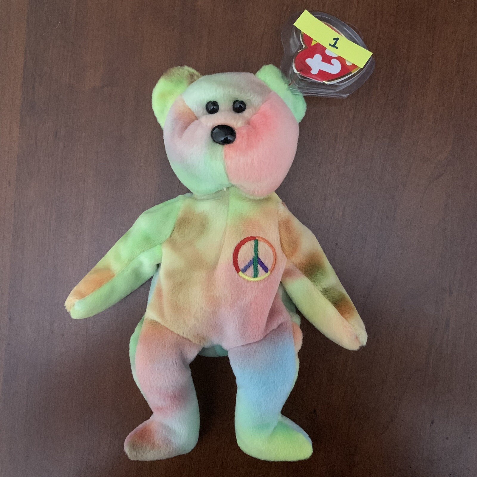 TY Beanie Baby PEACE (Tie Dye) Bear MWMT 1996 Vintage with rarities/errors #1 8421040537 | eBay