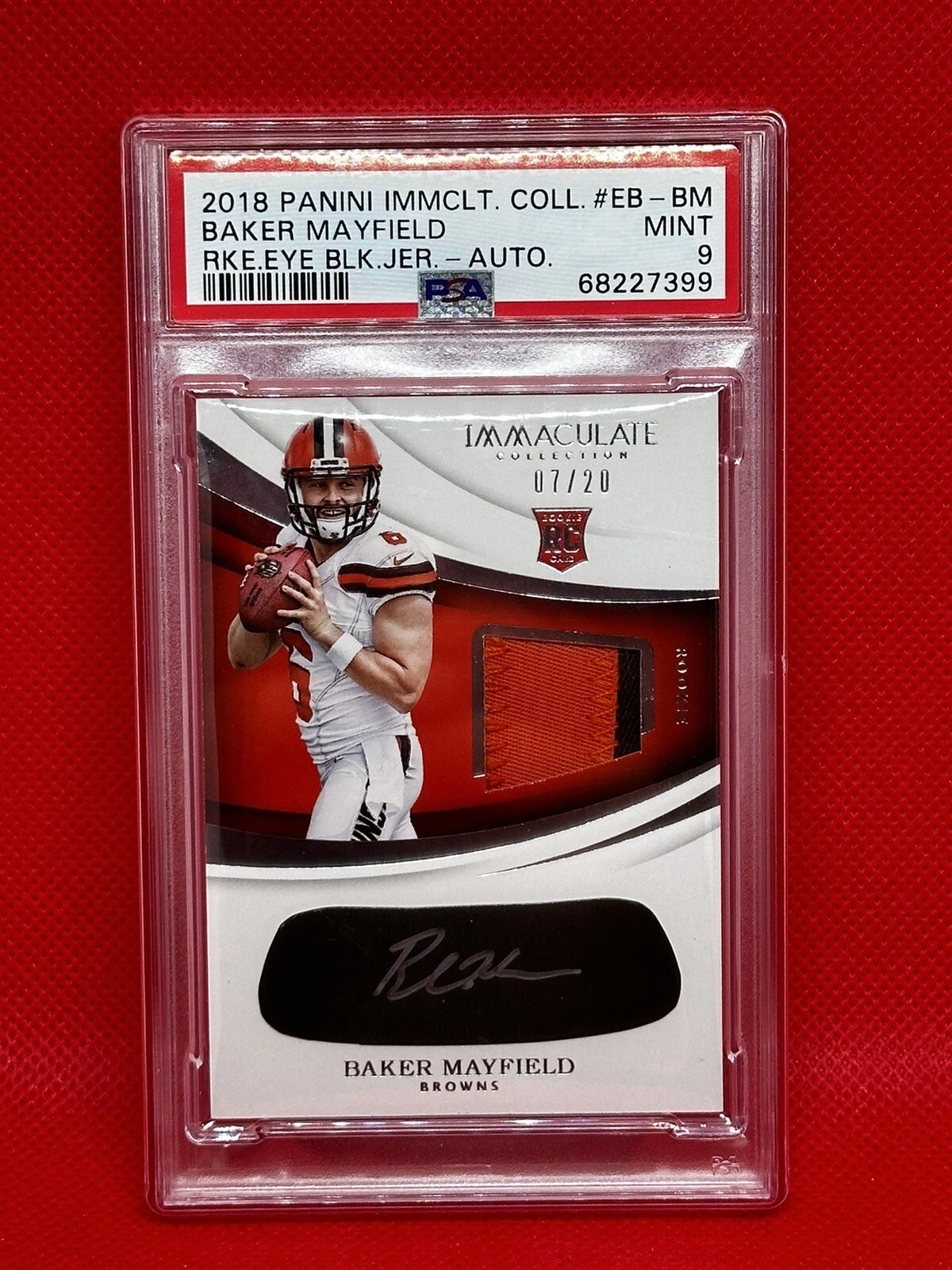 Baker Mayfield Panini Immaculate Collection Rookie Eye Black Jersey #EBBM Autograph