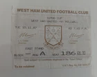 TICKET STUB- WEST HAM UNITED V MILLWALL- SIMOD CUP- NOVEMBER 1987