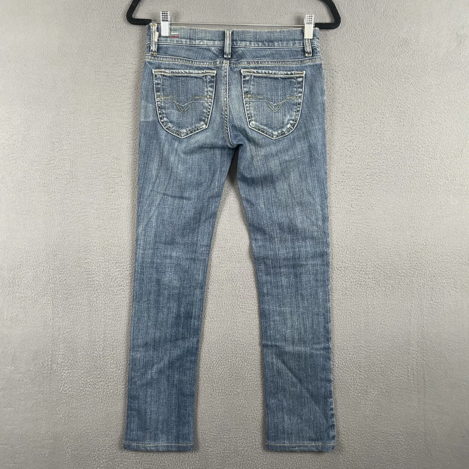 Diesel LIV Jeans Womens 25 Stretch Denim Made in Italy Embroidered Pocket 0081M - Image 3 of 4