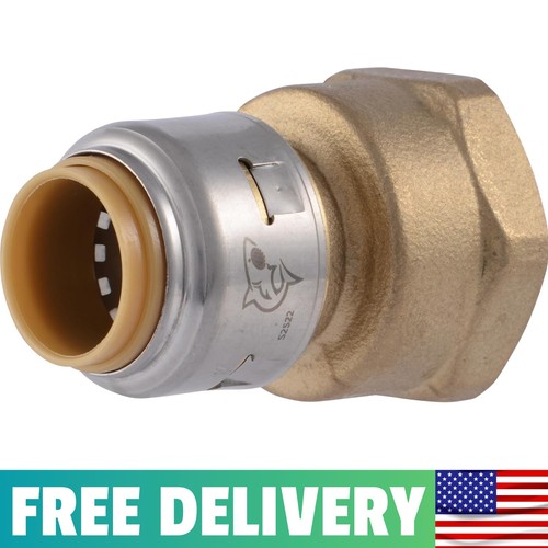 Reducing Adapter 1/2 In x 3/4 In FNPT Push To Connect Brass Plumbing Fitting