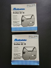 2 Reliable Replacement Black Correctable Film Typewriter Ribbon Brother AX 10