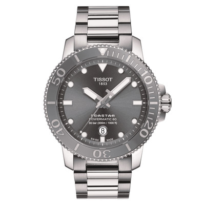 Tissot Seastar 1000 Powermatic 80 Grey Dial SS 43 MM Watch T120.407.11.081.01