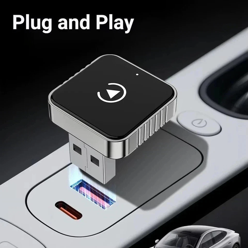 2025 USB Wireless CarPlay Adapter For iPhone Apple Wireless Dongle Plug &Play-UK - Image 2 of 4