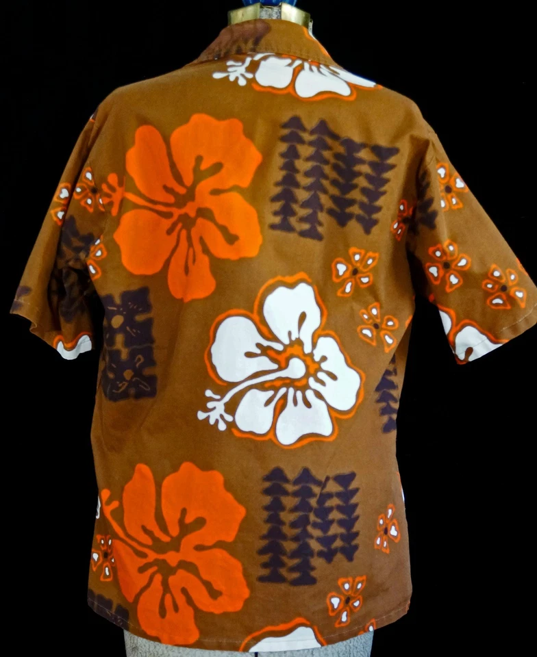 Camisa Aloha Hawaiana Años 70 De Colección Sears M Audaz Estampado Floral Retro Surf excelente Foto 2 de 4