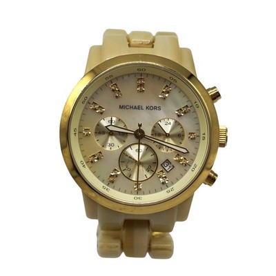 Michael Kors Ritz Horn Band w/ Mother of Pearl Face Chronograph Watch