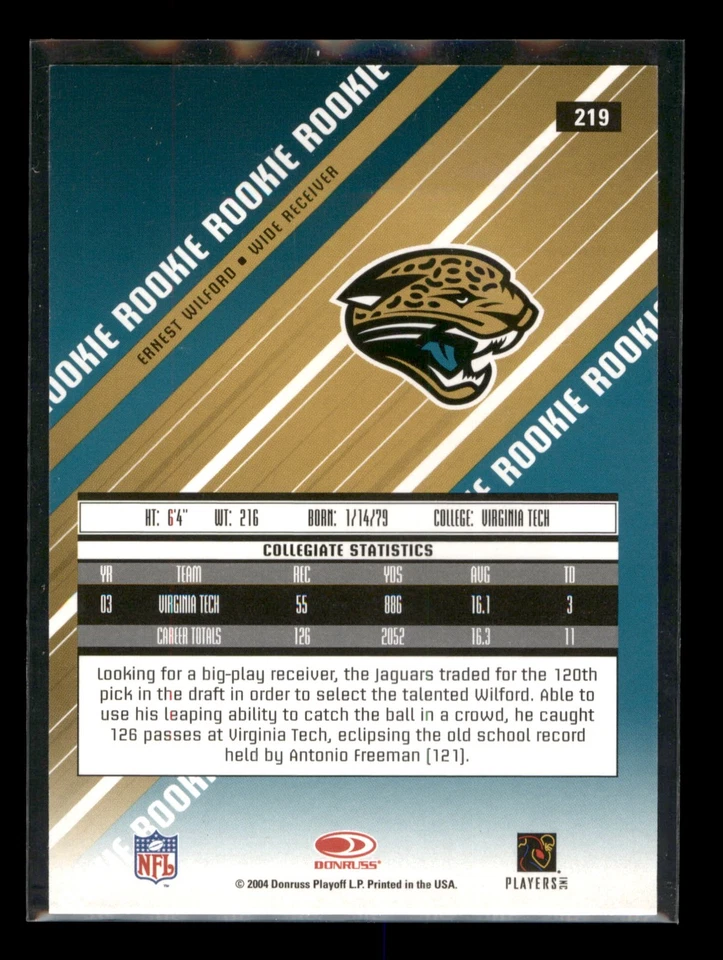 2004 Leaf Rookies & Stars Longevity #219 Ernest Wilford Ruby - Image 2 of 2