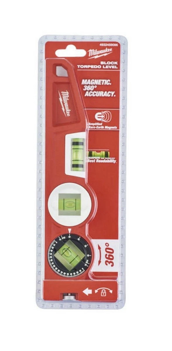 Milwaukee 4932459096 Bloque Magnético Torpedo Nivel 25cm - Rojo (4932459096)