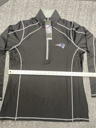 New England Patriots 1/4 Zip Long Sleeve Shirt Womens Large Gray - Picture 6 of 10