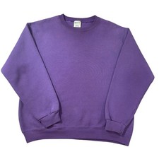 Vintage 80s Cheetah Sweatshirt Mens Large Purple Made In USA
