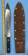 Vintage Early Tru-Bal 13" Balanced Throwing Knife Heavy Solid Harry McEvoy