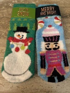 Bath & Body Works Nutcracker & Snowman Christmas Shea-Infused Socks NonSkid NWT
