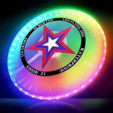 LED Flying Disc with Millions of Colors, 42 LEDs, 175g, 12 Lighting Modes, Re...