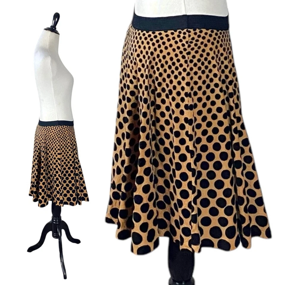 Falda circular vintage Y2K Free People grunge pana lunares patinador XS pequeña Foto 3 de 4