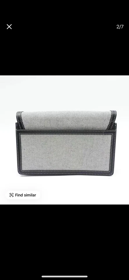 Bandolera Burberry HorseFerry de lona blanca negra usada Foto 2 de 4