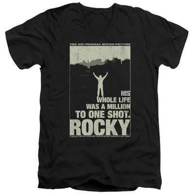 Rocky Silhouette Mens Slim Fit V-Neck T Shirt Black Officially Licensed