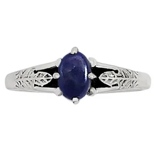 Natural Lapis Lazuli - Afghanistan 925 Sterling Silver Ring s.5 Jewelry R-1172