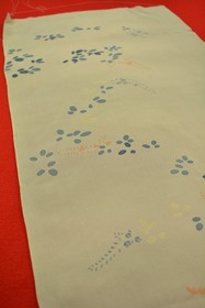 Vintage Japanese Silk Kimono Fabric Textile Remnant Craft Material 37"/CR51/50