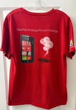 Vintage Rare Microsoft Windows Phone Promo Shirt Red Large