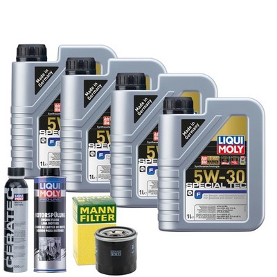 Motoröl 5W30 LIQUI MOLY Special Tec F 4L +MANN Ölfilter +Spülung +Cera Tec