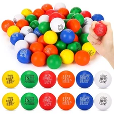 Leyndo 200 Pack Stress Balls Bulk Motivational Stress Relief Colorful Foam Sq...