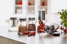 Spice Grinder with Ceramic Grinder 7 Piece Set 5x Spice Jar 140ml 2x Grinder