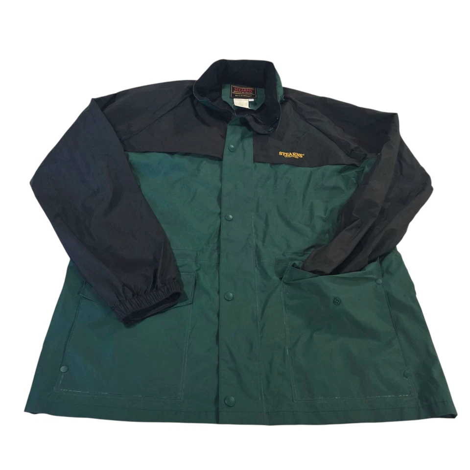 Stearns Rain Suit Set Mens Green Black M Colorblock Nylon Snap Closure Outdoor - Image 2 of 4