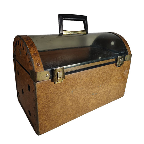 Vintage F.C. & N. Co. Cat & Dog Pet Travel Carrier Hinged Dome Lid Rare 1950's