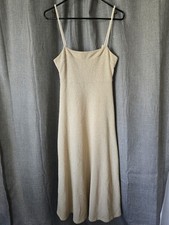 Free People Rope Strap Knit A Line Midi Dress Tan Size S Beach Vibes