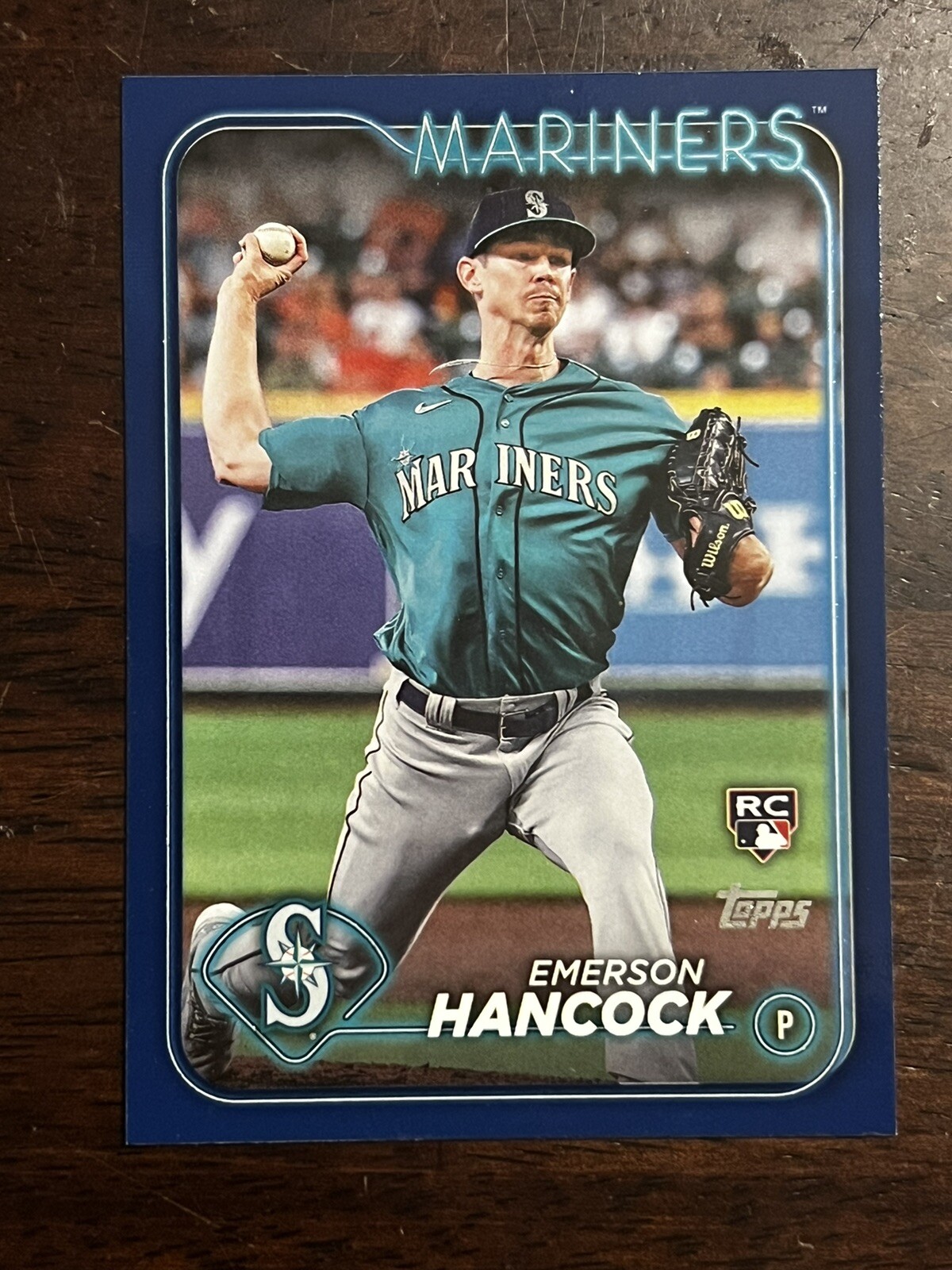 2024 Topps Series 1 Emerson Hancock RC RETAIL ROYAL BLUE PARALLEL #39 Mariners