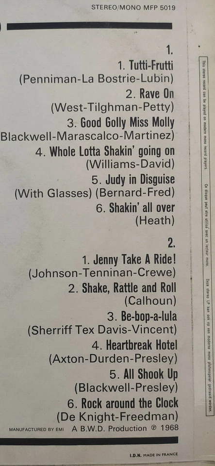 33 Giri Rock'N'Roll Party Vinile LP 12 " Tutti-Frutti -r Around The Clock -mfp - Immagine 2 di 4