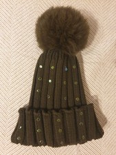Cappellino Oliviero Monti Verde Paillettes Con Pompon