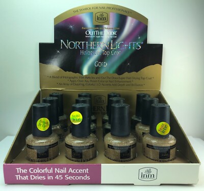 INM Out The Door GOLD Northern Lights Holographic Top Coat 15ml - 0.5 fl.oz 