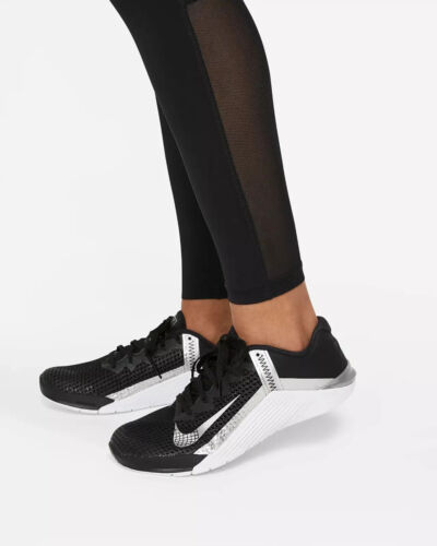 New Nike Pro 7/8 Mid-Rise Mesh-Panel Legging Tight Training Pants CZ9779-010 - Picture 4 of 6