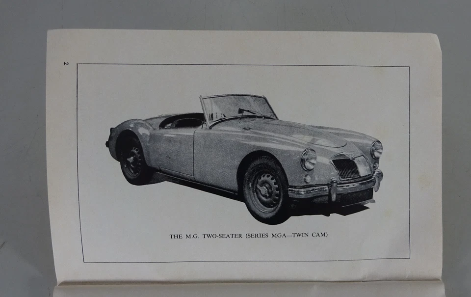 Manuale Del Proprietario / Manuale MG A / MGA TWIN CAM Dal 06/1958 - Immagine 2 di 4