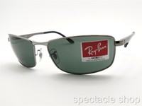 Ray Ban 3498 004/71 Gunmetal Green Authentic Sunglasses Ray Ban 3498 004/71 Gunmetal Green Authentic Sunglasses