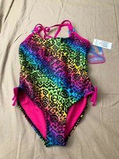 Breaking Waves Girls Multi Color One-Piece Swimsuit Size 12  138