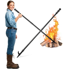 46'' long portable Metal rod Fire Poker Camping Fireplace Wood Stove Fire Pit BL