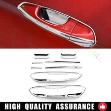 For Ford Mustang 2015-2021 Silver Chrome Side Door Handle Bowl Frame Cover Trim