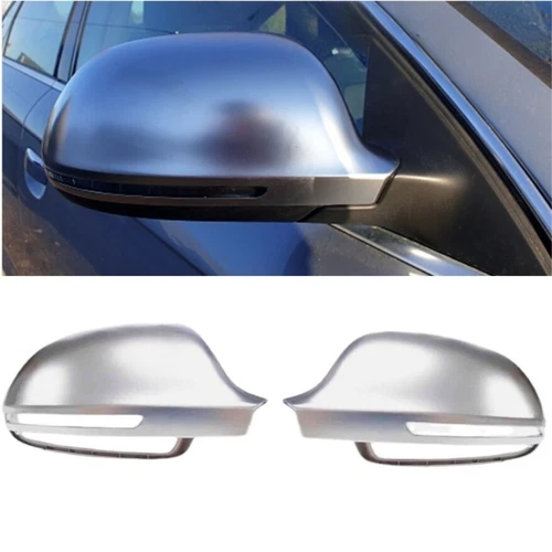 Matte Chrome Mirror Cover Caps W/O Side Assist For Audi B8 A4 S4 A5 S5 2009-2012