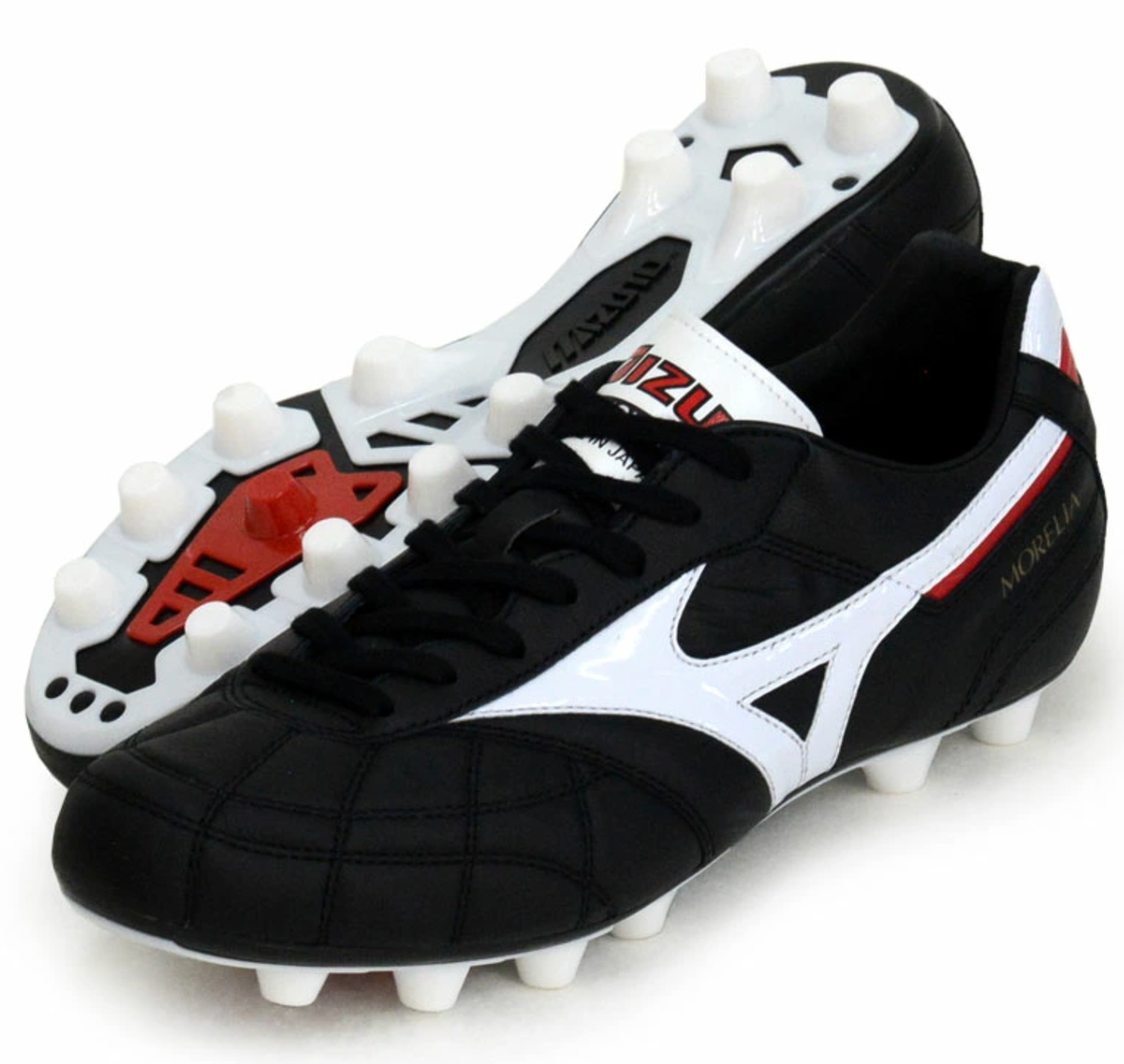 Mizuno Morelia サッカーシューズ ホワイト/ブラック/レッド Mizuno Morelia サッカーシューズ ホワイト/ブラック/レッド
